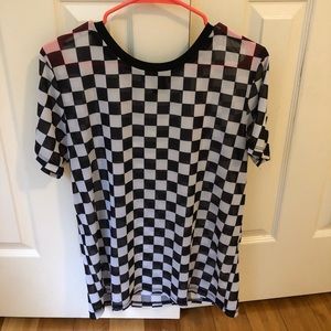mesh checkered shirt